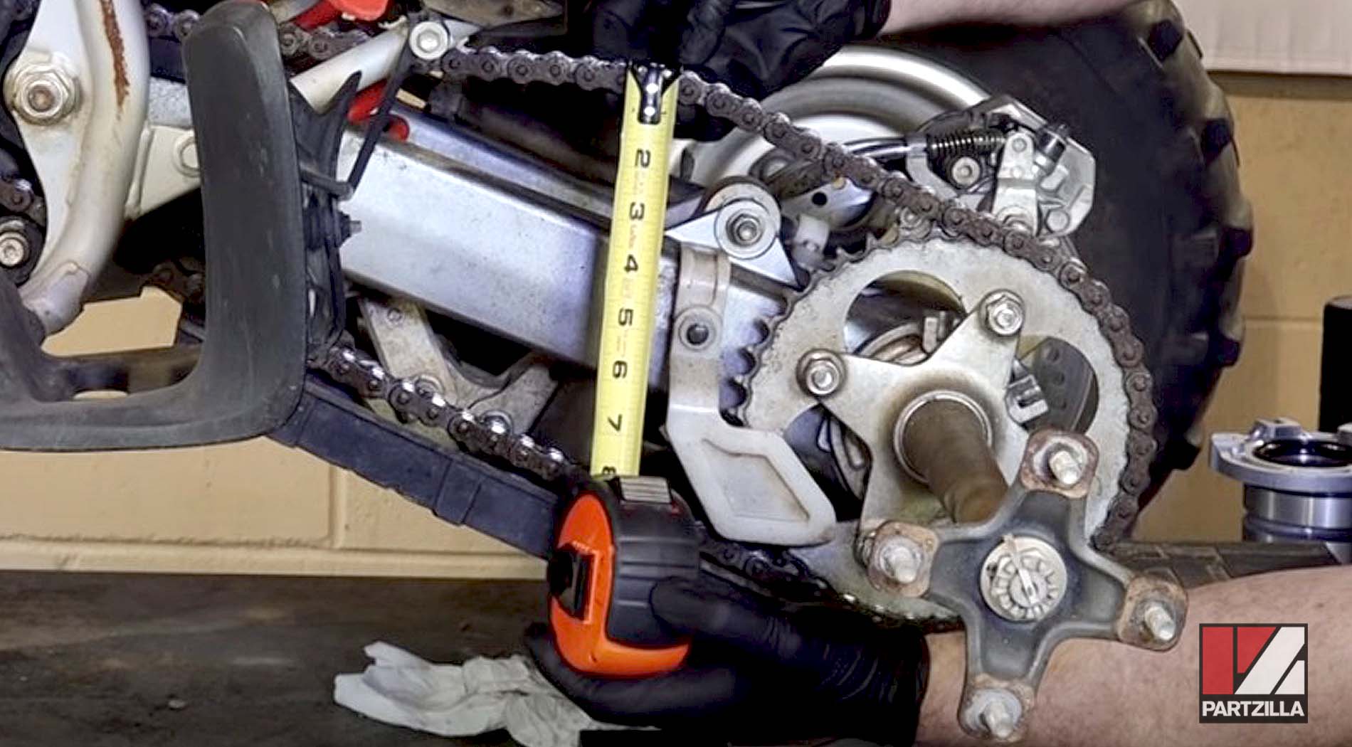 2007 Honda TRX 400 ATV chain adjustment and cleaning