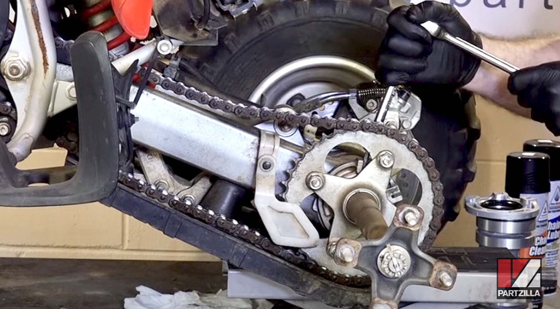 Honda TRX 400 chain adjustment and cleaning