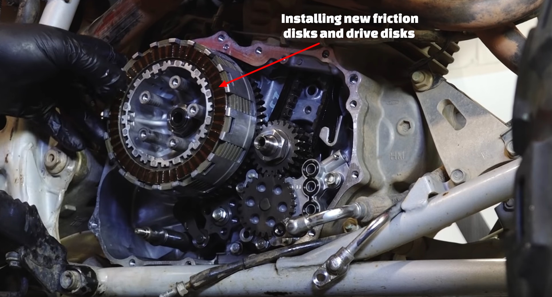 Honda TRX 400 EX clutch plate installation