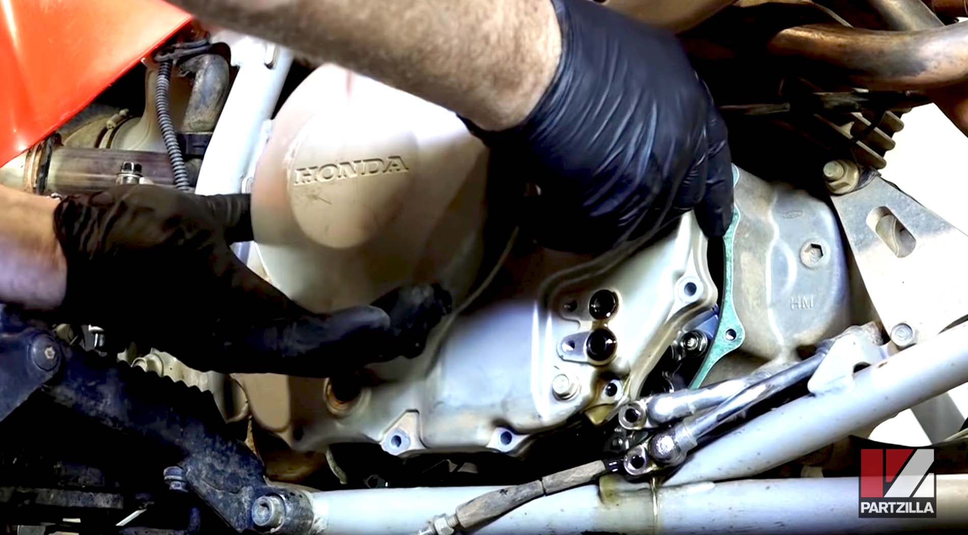Honda TRX400 clutch cover removal