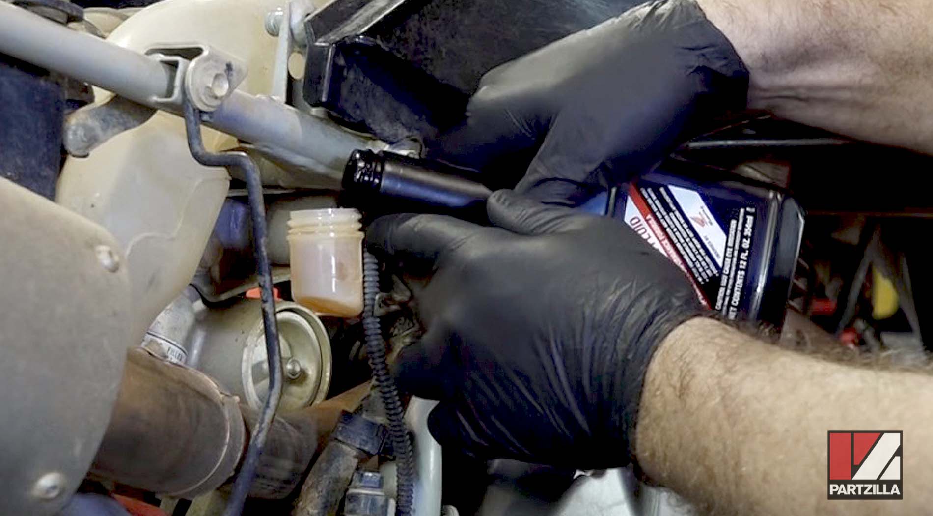 How to bleed Honda TRX 400 rear brake master cylinder