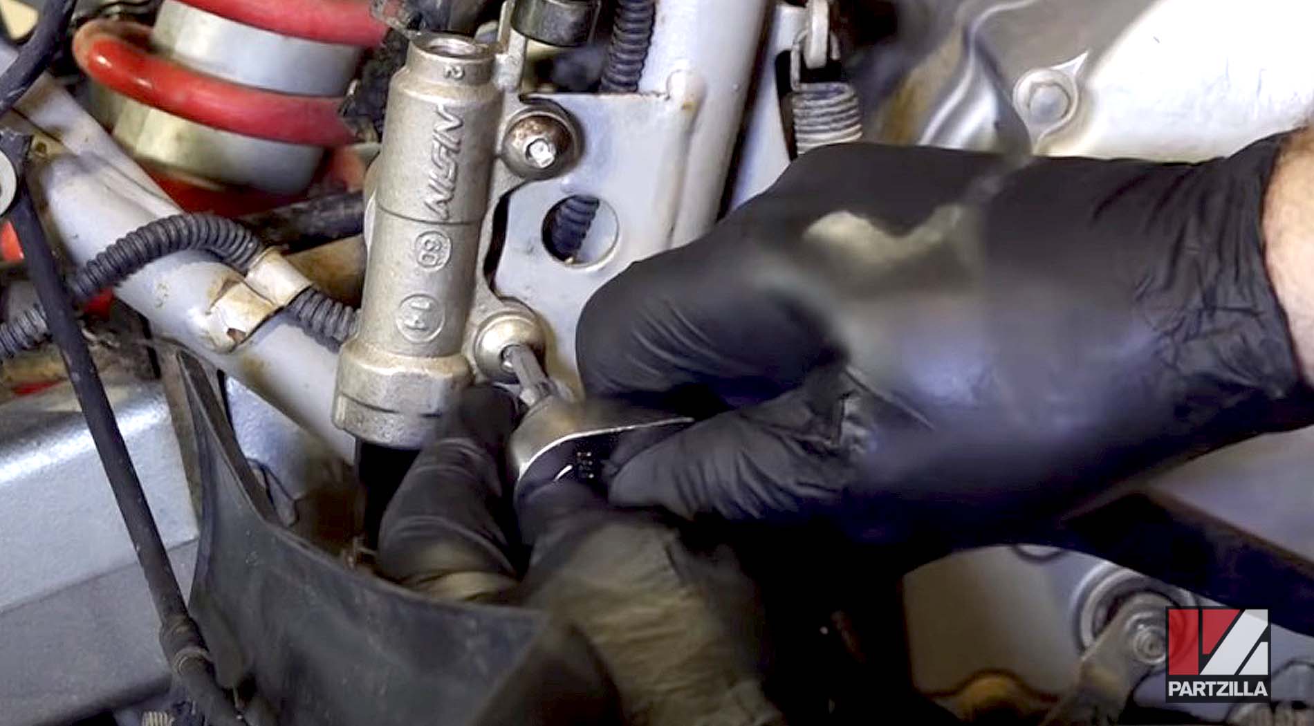 Honda TRX 400EX ATV rear brake master cylinder reinstallation