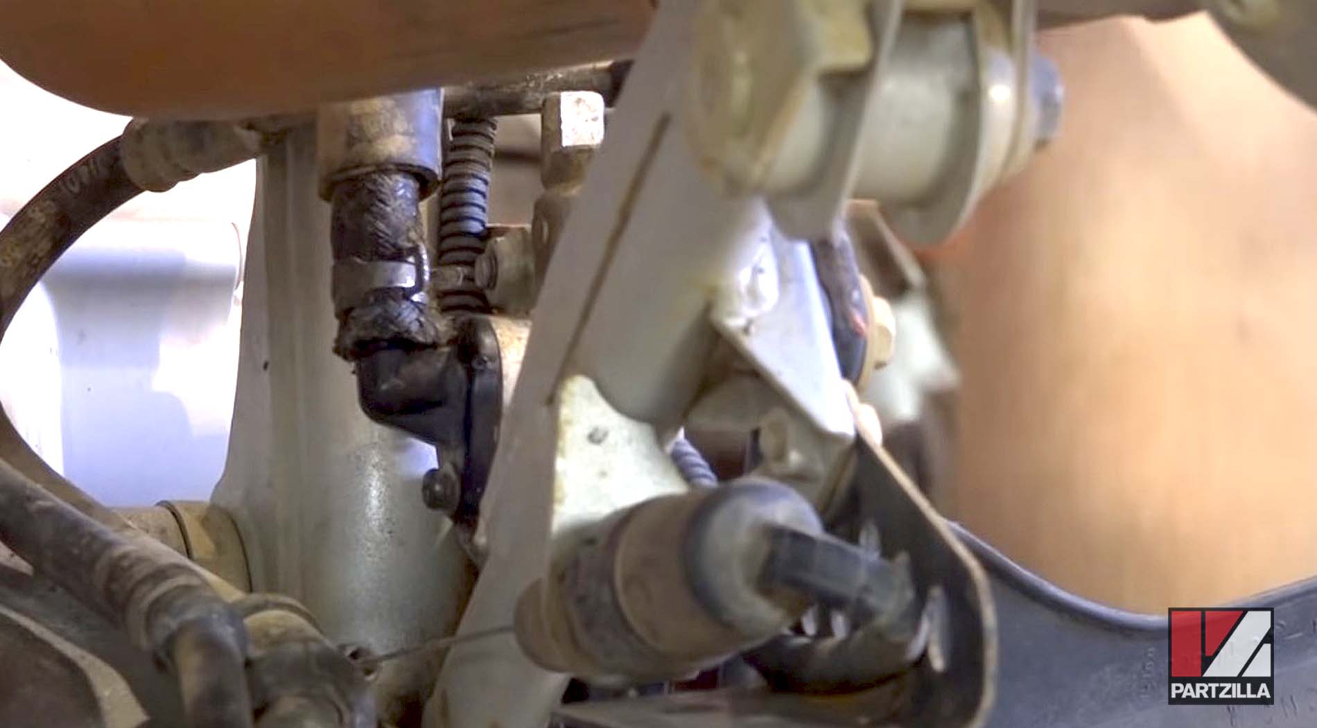 Honda TRX 400 rear brake master cylinder reinstallation