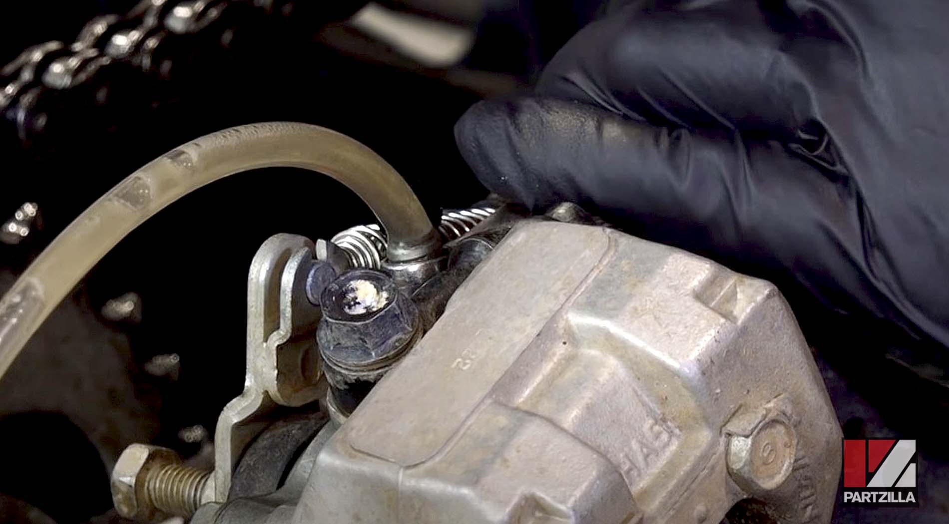 Honda ATV rear brake master cylinder rebuild bleed brakes