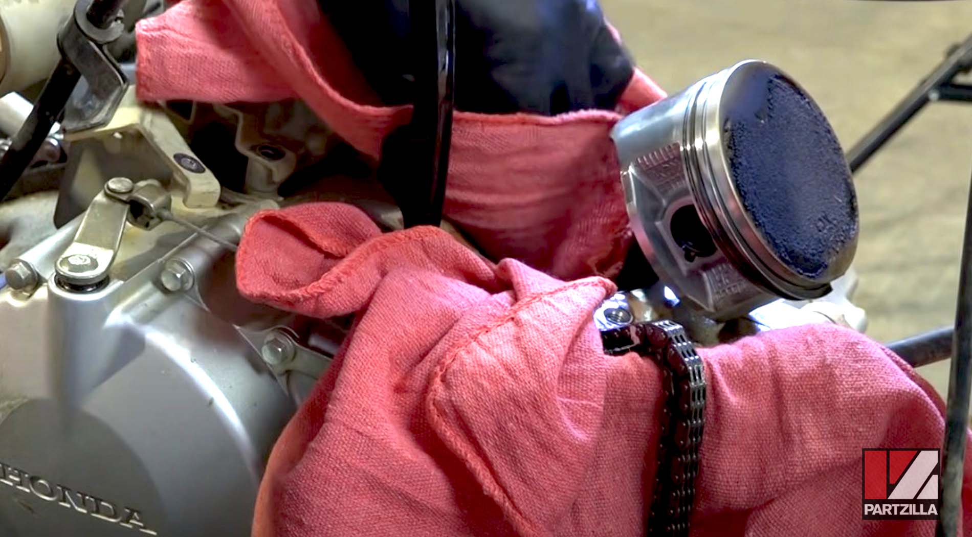 Honda TRX400 engine rebuild piston removal