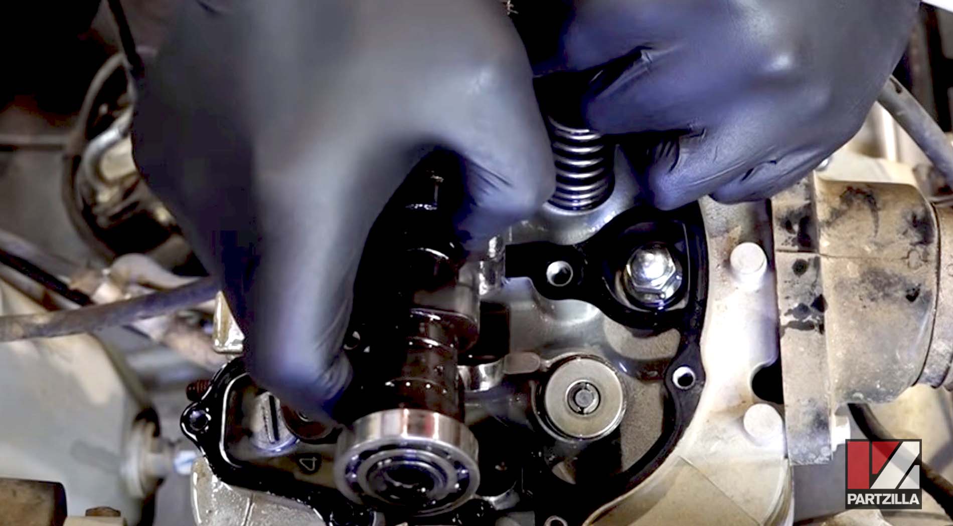 Honda TRX400 top end rebuild camshaft removal