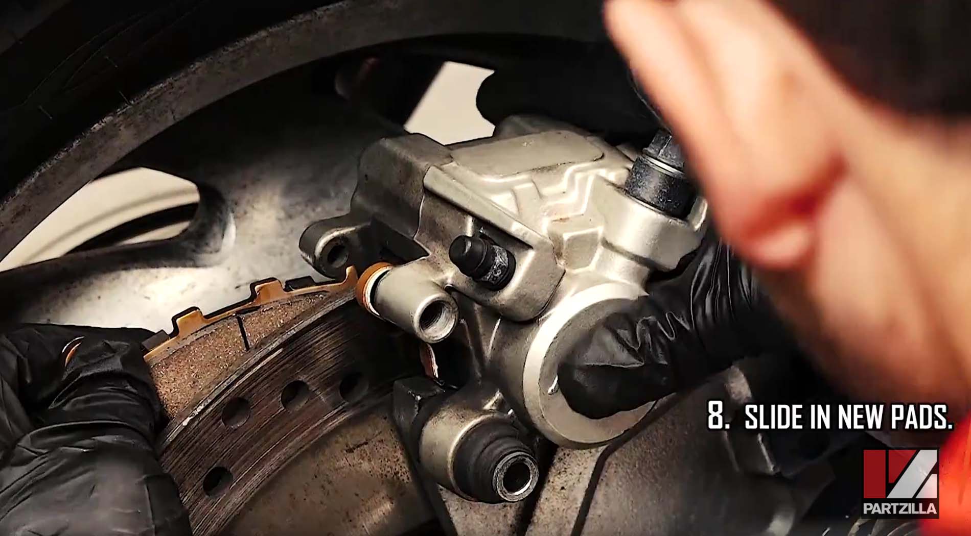 Honda VTX 1300 rear brake pads install