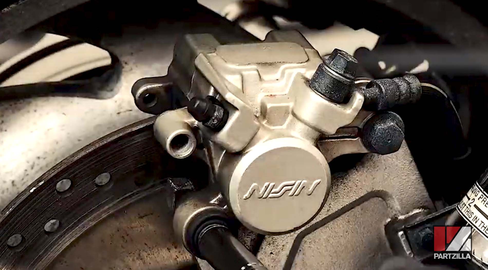 Honda VTX 1300 rear brake pads change caliper mounting bolt