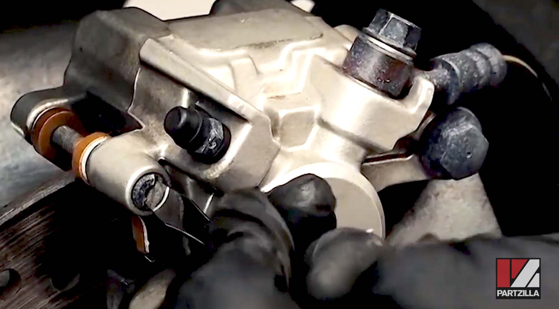 Honda VTX1300 rear brake pads change final steps