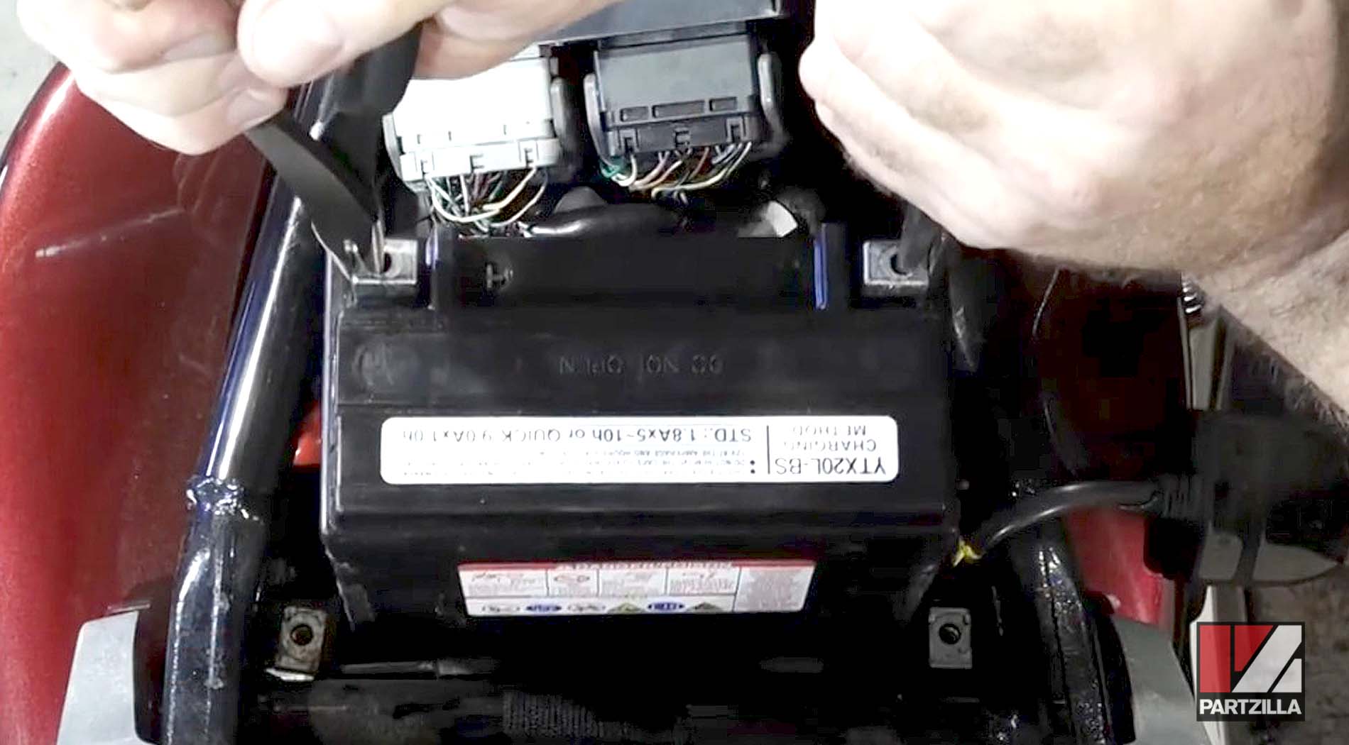 2005 Honda VTX1800 motorcycle new battery installation