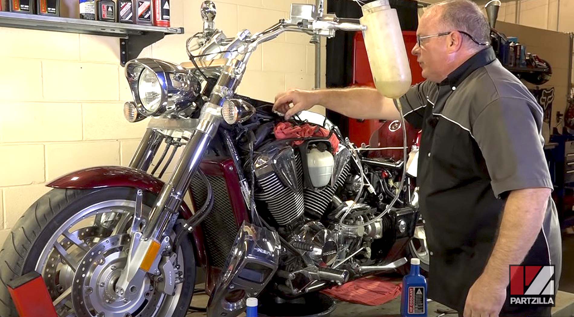 How to replace Honda motorcycle coolant