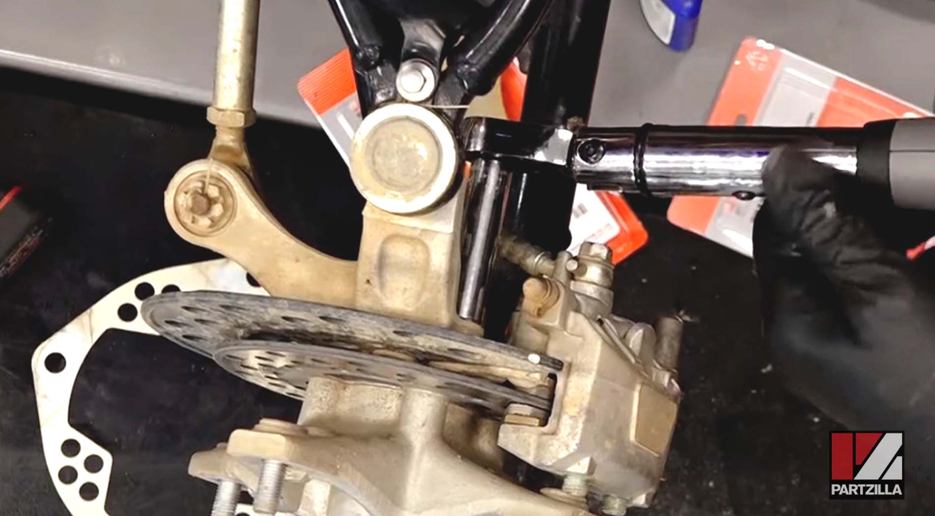 Yamaha YFZ450R ATV front brake pads install