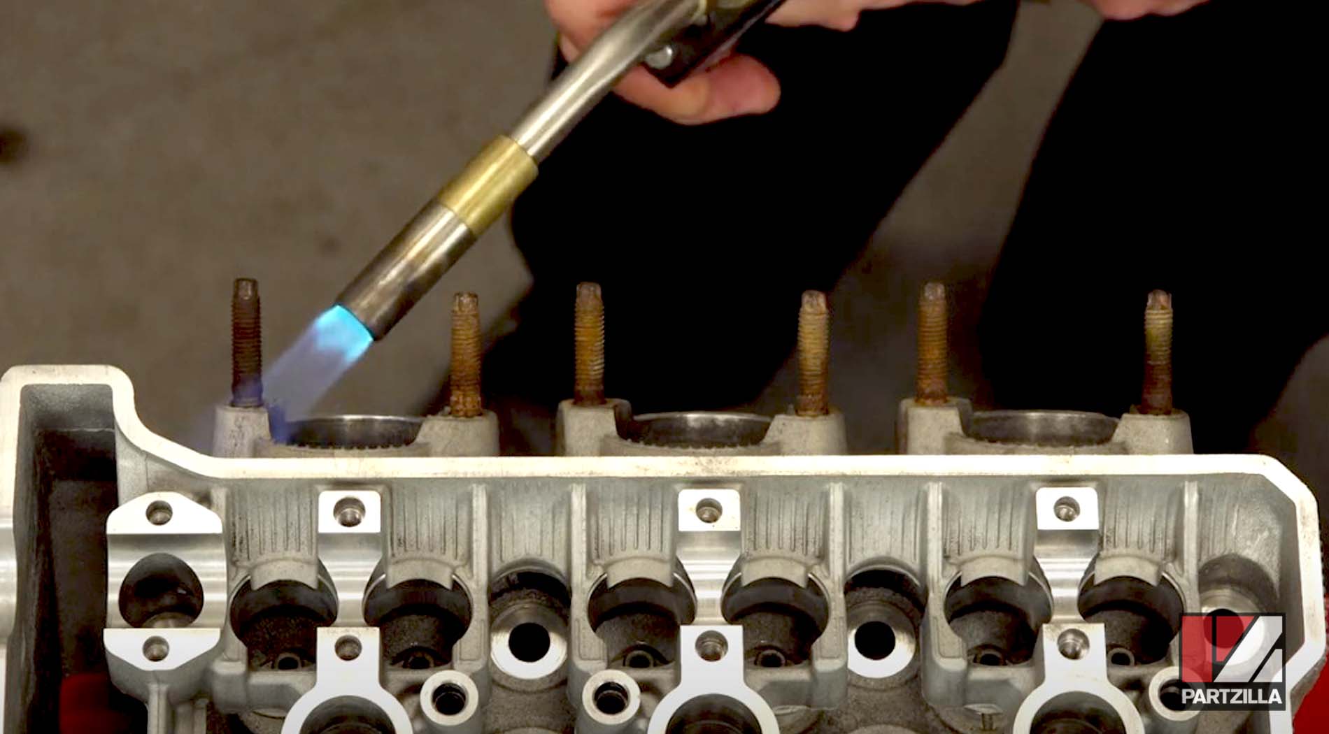 How to remove broken exhaust stud bolts blow torch