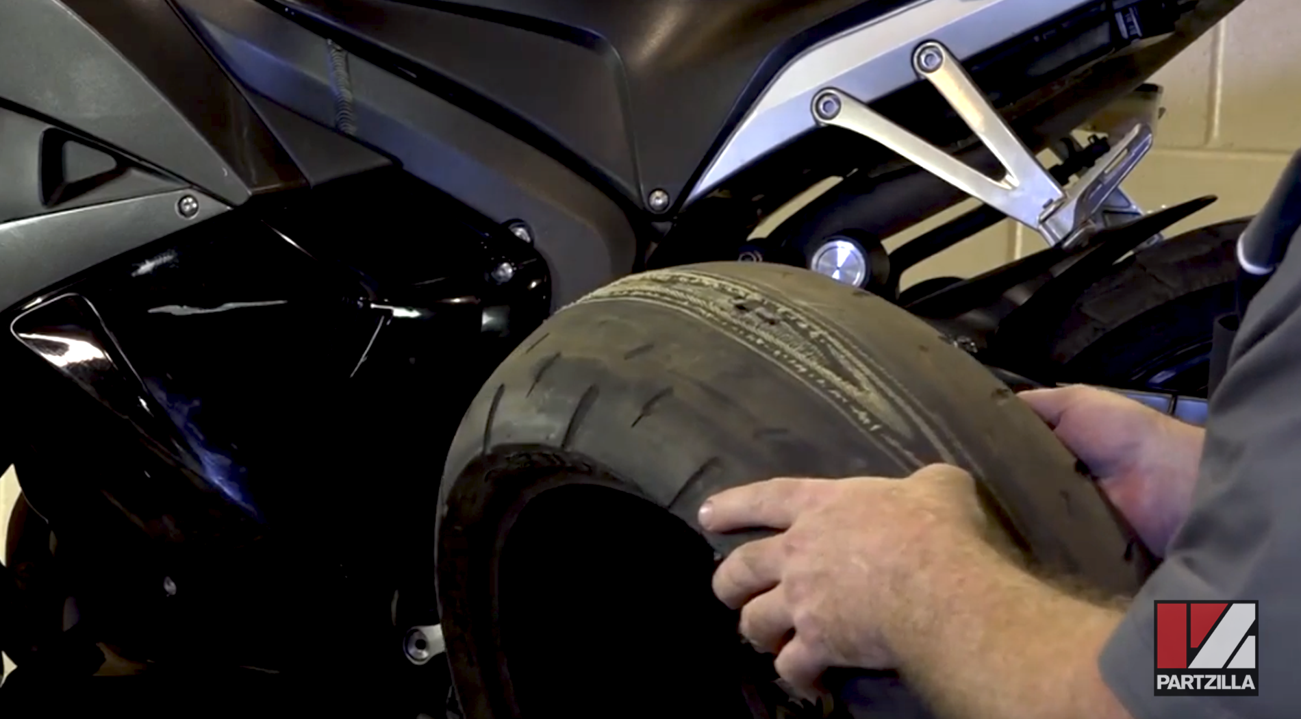 Motorcycle tire tread inspection