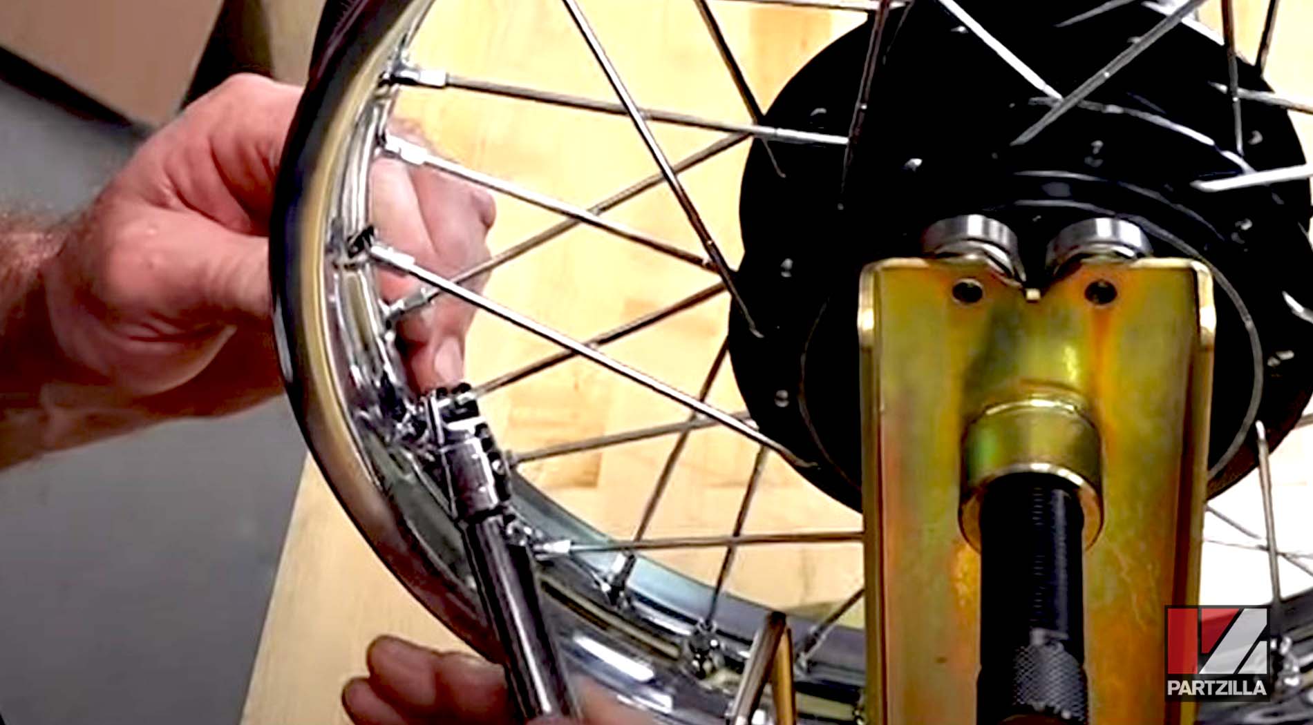 How to straighten a motorcycle wheel
