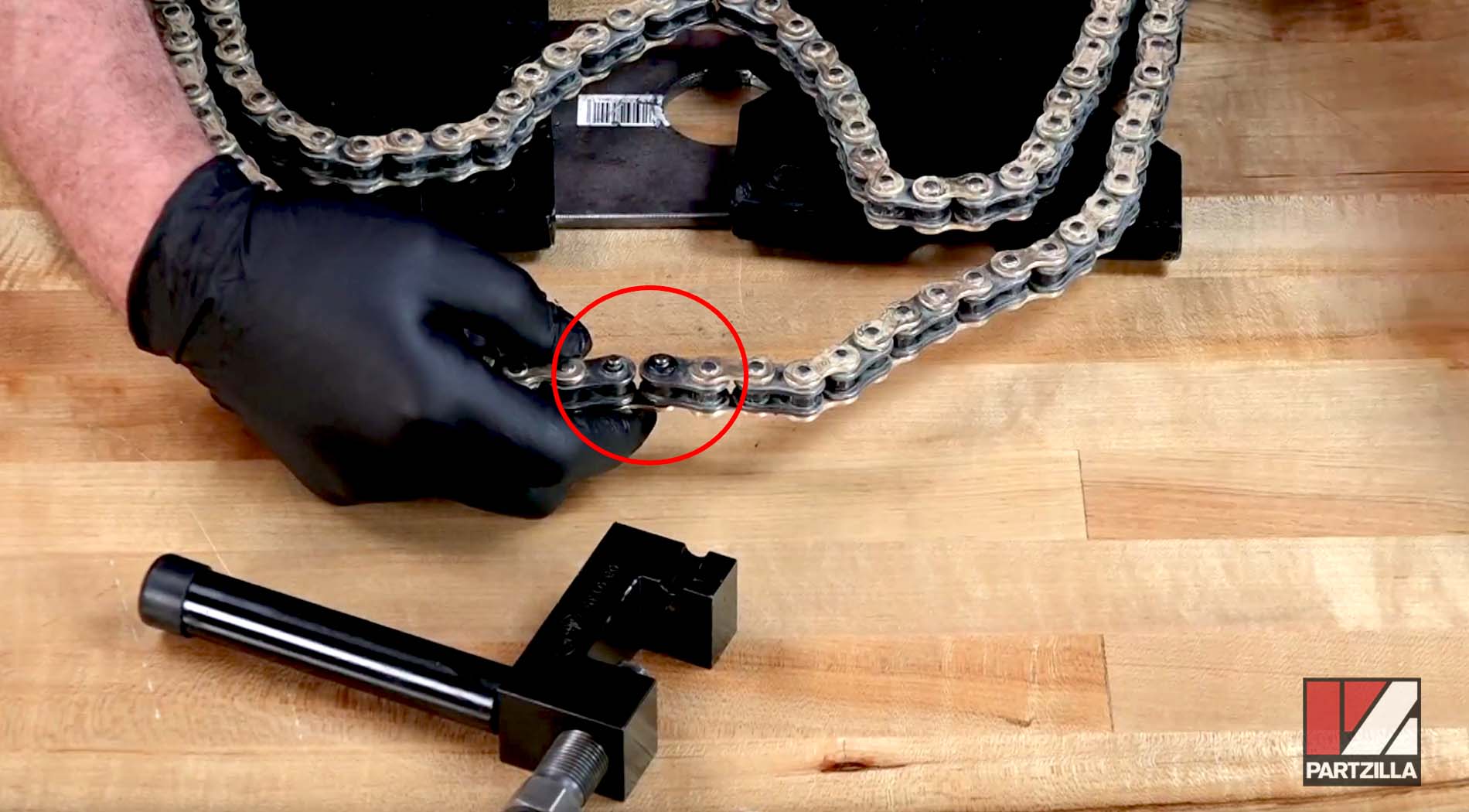 Motorcycle chain tool new chain