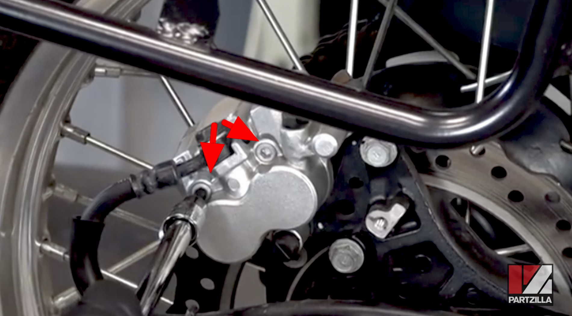 Kawasaki KLR rear brake pads change