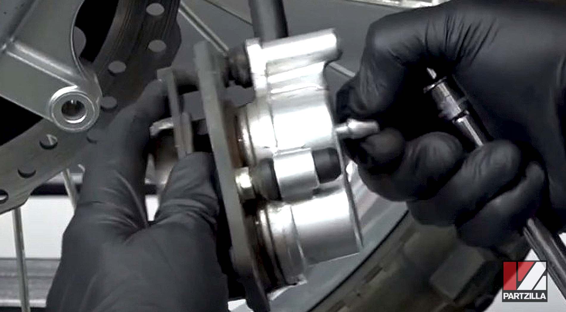 How to replace Kawasaki KLR650 motorcycle front brake pads