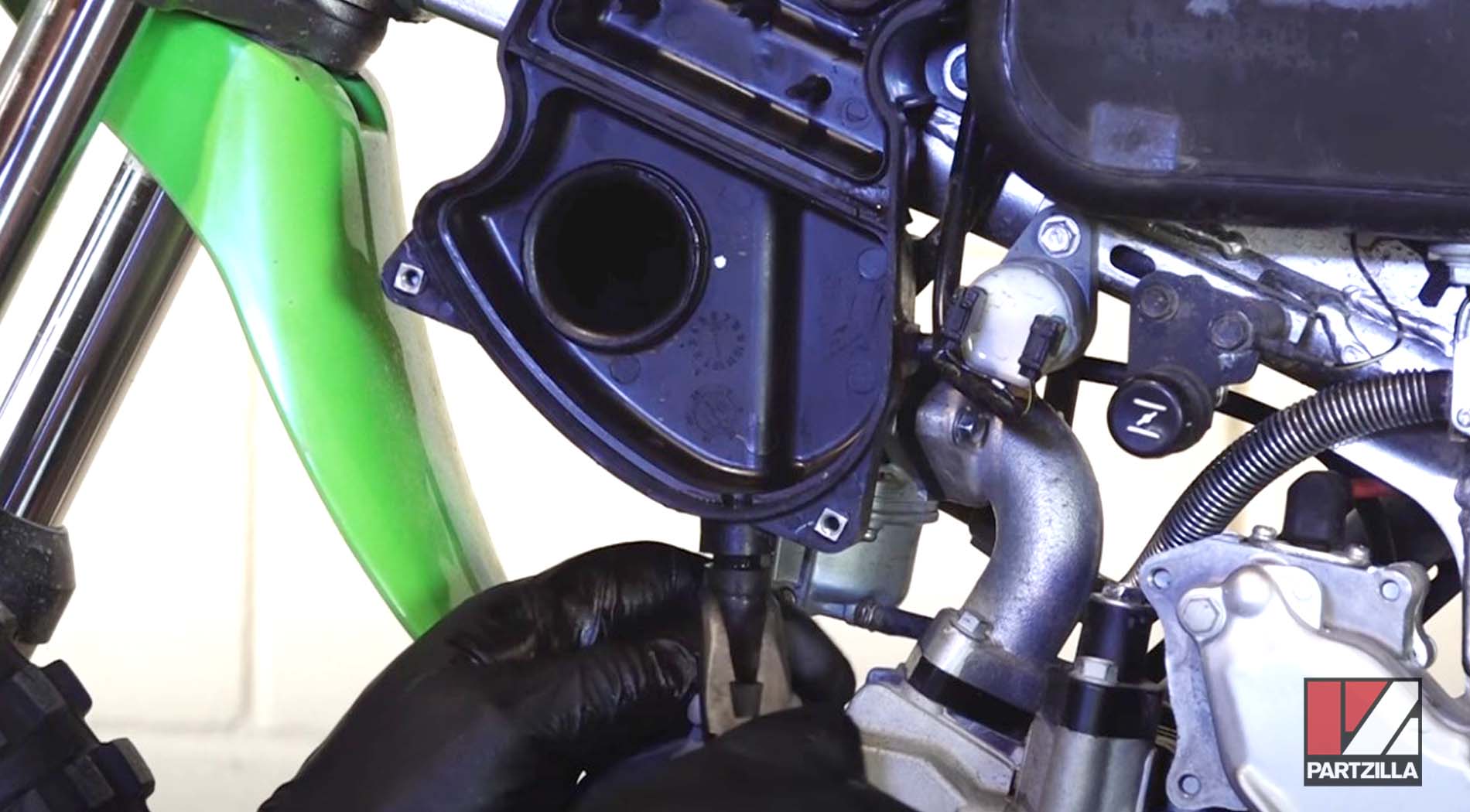 Kawasaki motorcycle air filter cleaning