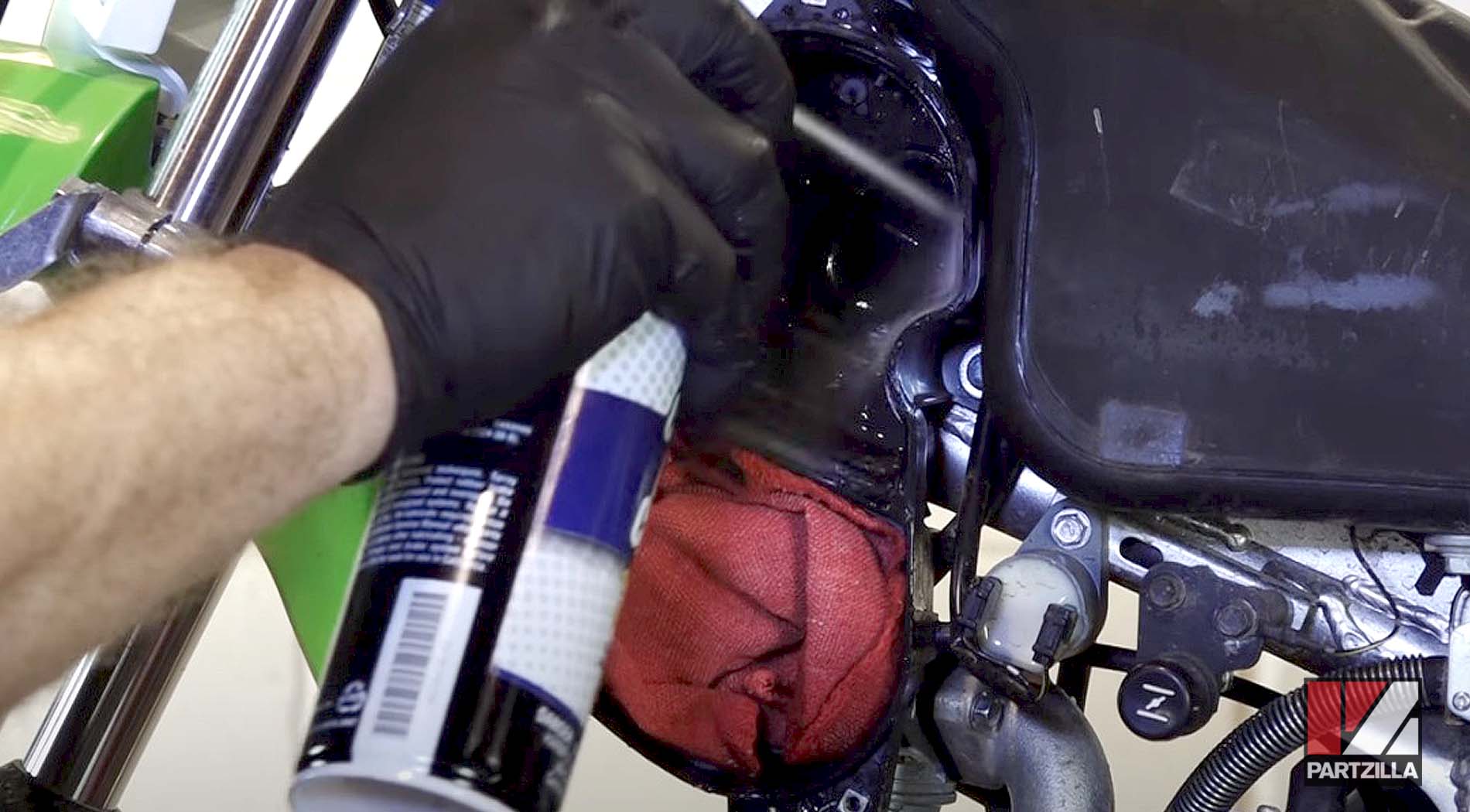 How to change 2015 Kawasaki KLX 110 dirt bike air filter 