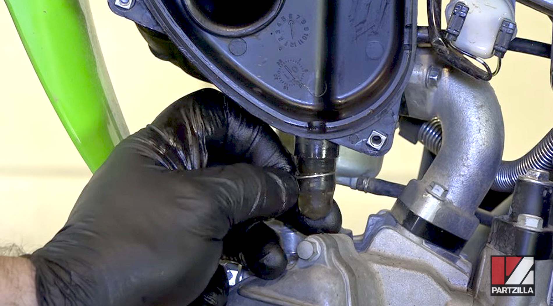 How to change 2015 Kawasaki KLX 110 motorcycle air filter 
