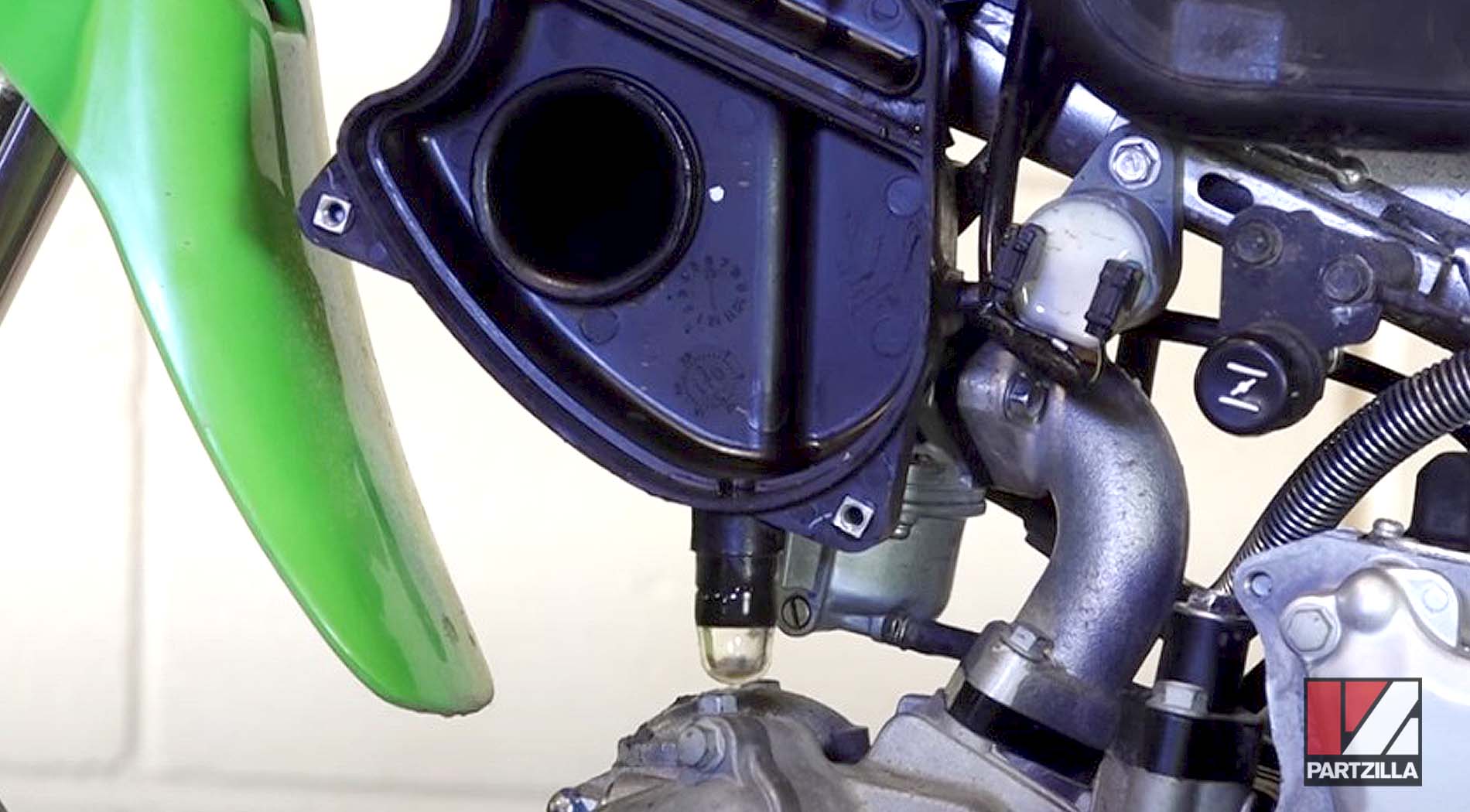 How to change Kawasaki KLX 110 dirt bike air filter 