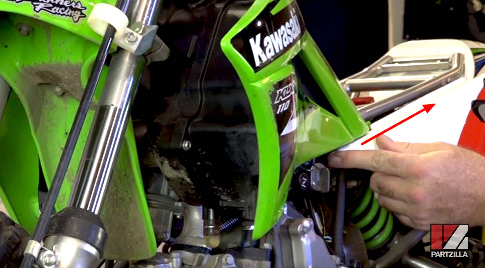 Kawasaki dirt bike air filter change 