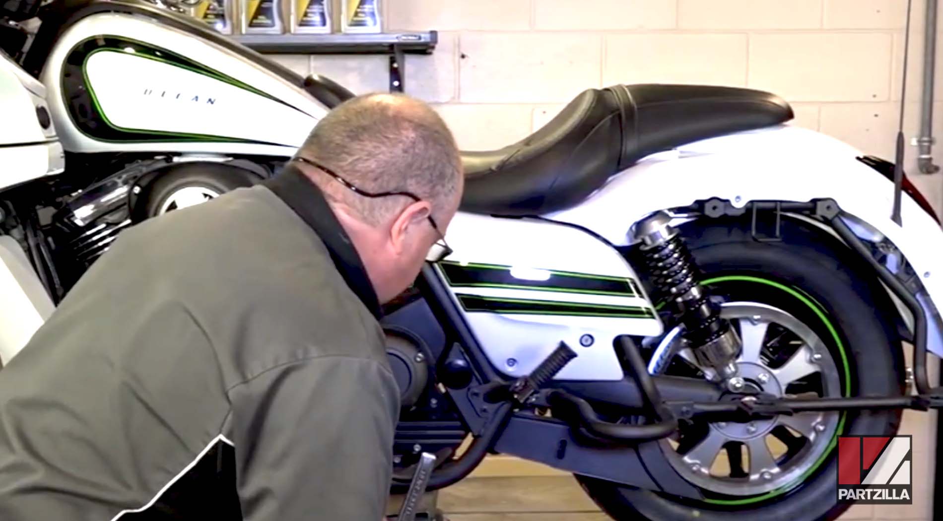 Kawasaki motorcycle drive belt tension check