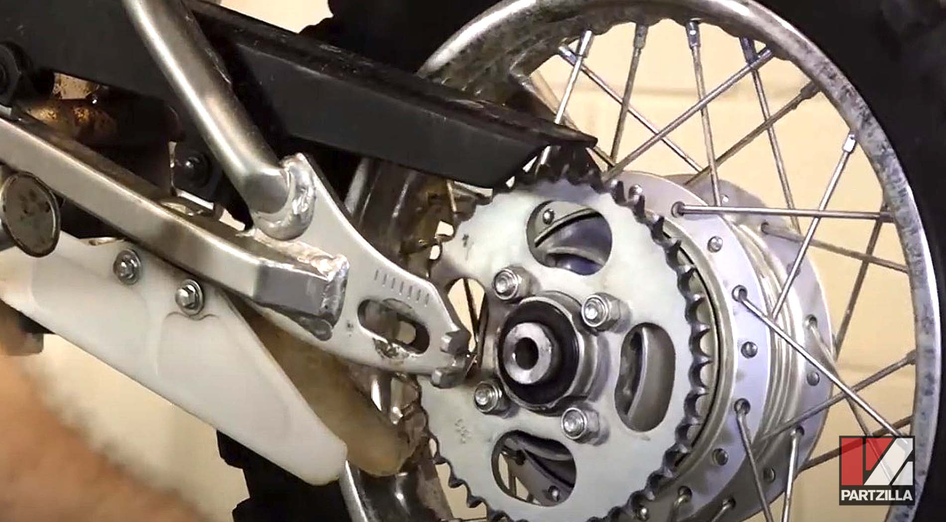 Kawasaki KLX dirt bike drive chain and sprockets removal