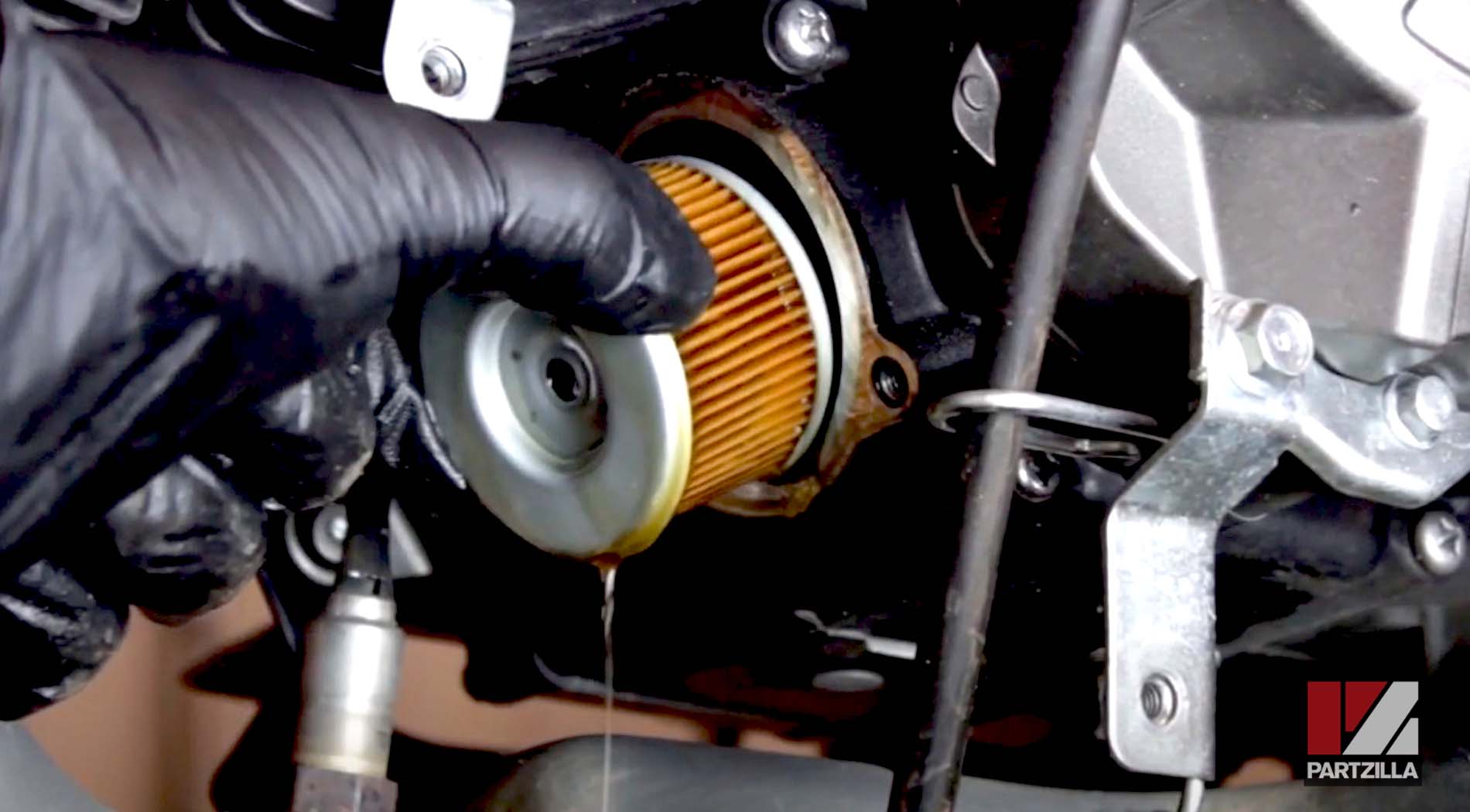 Kawasaki motorcycle oil filter removal