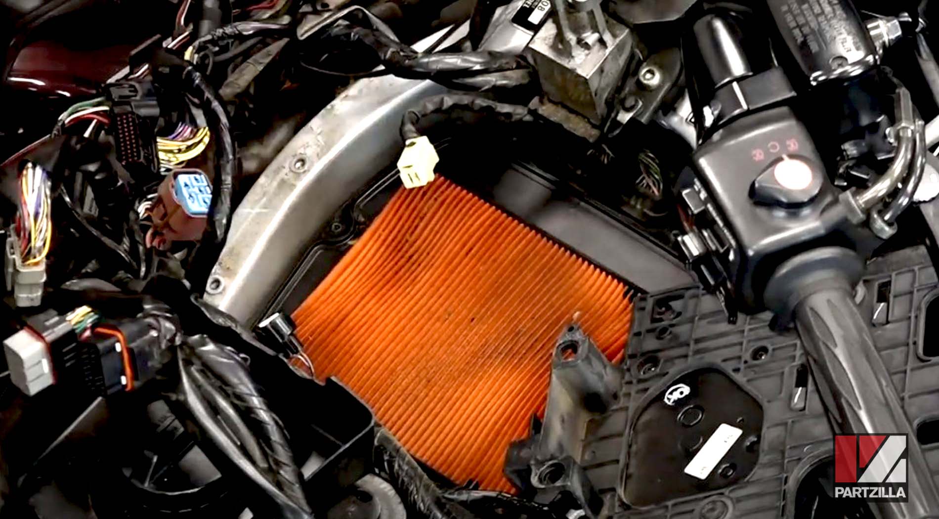 Dirty motorcycle air filter