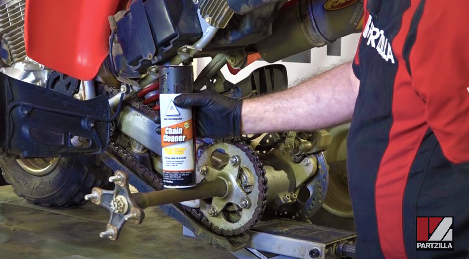 Motorcycle ATV chain cleaner