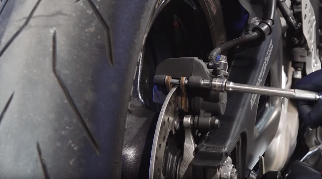 Beginner motorcycle maintenance brake pad change