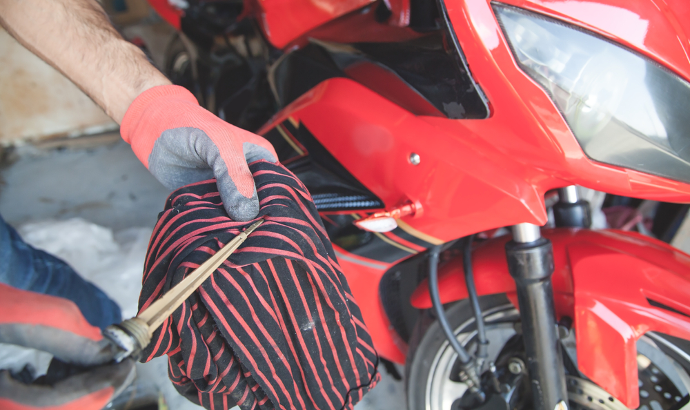 Motorcycle engine failure oil dipstick