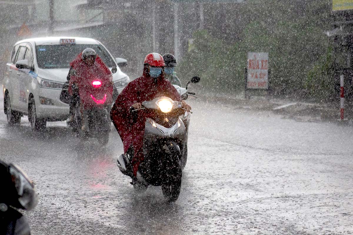 Motorcycle rain riding