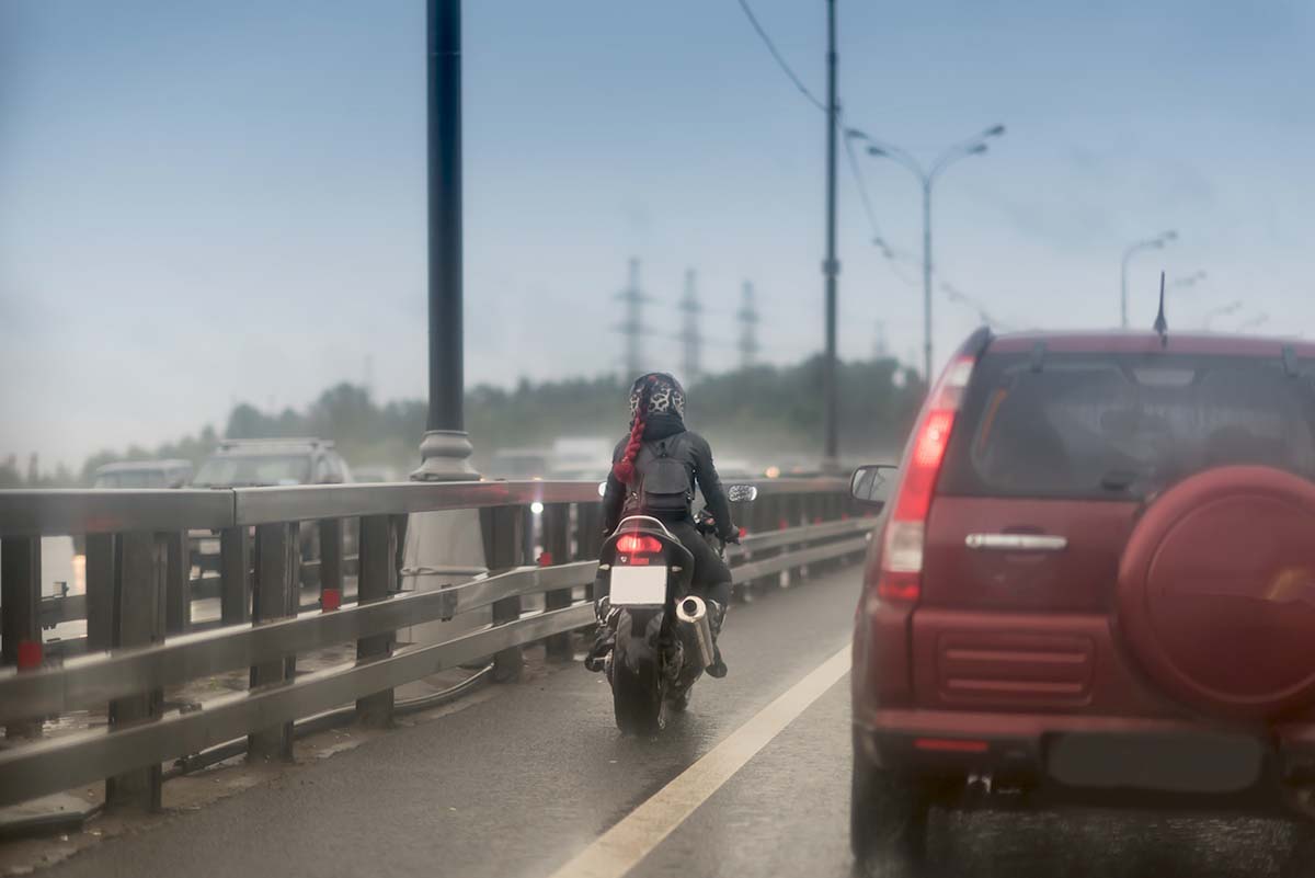 Motorcycle rain riding visibility
