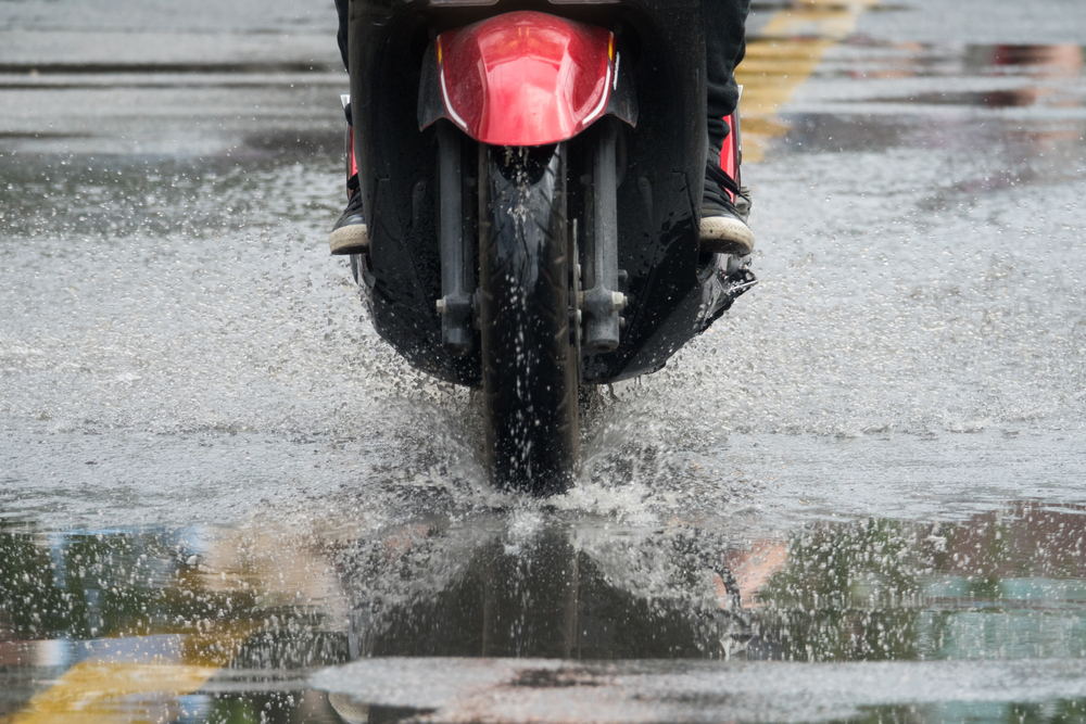 Motorcycle riding safety rain