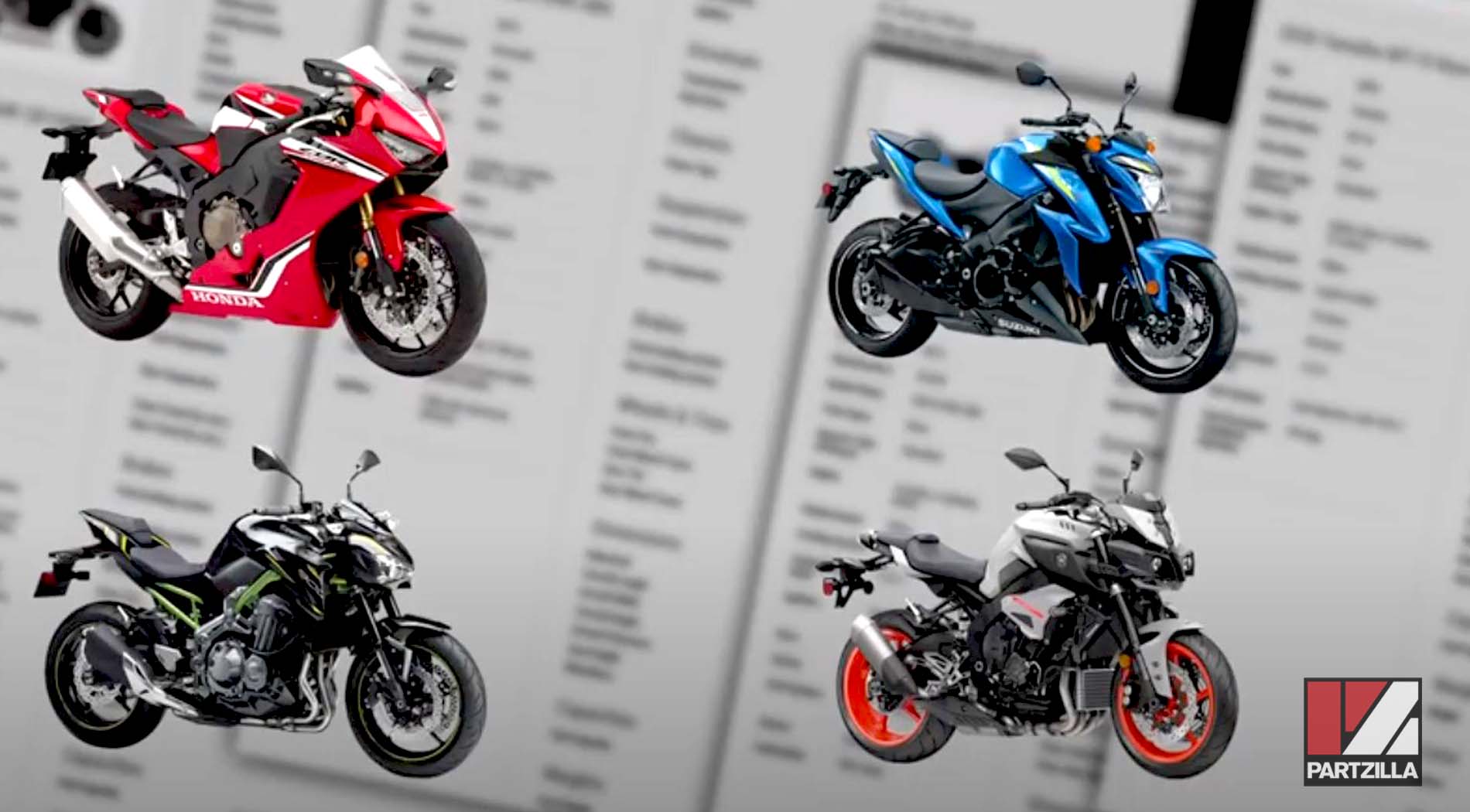 Motorcycle spec sheets 