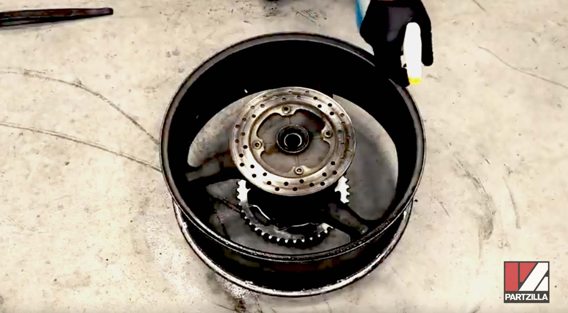 Motorcycle wheel cleaning