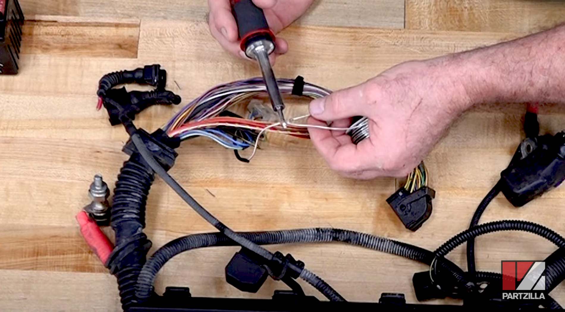 Motorcycle wiring soldering