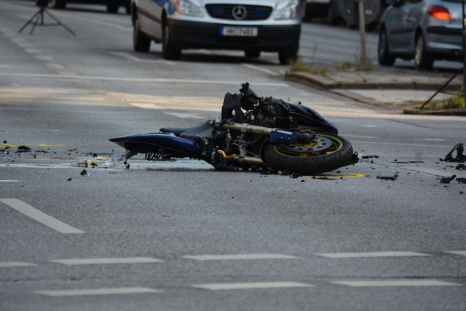 Motorcycle wreckage