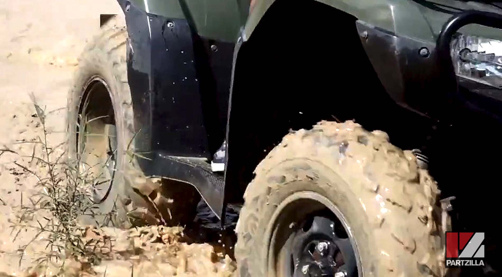 Cleaning muddy ATV tips tires