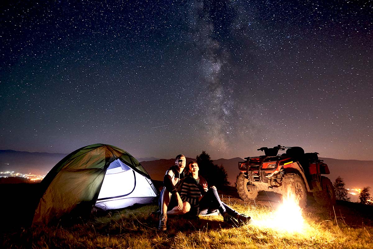 ATV camping trip campfire