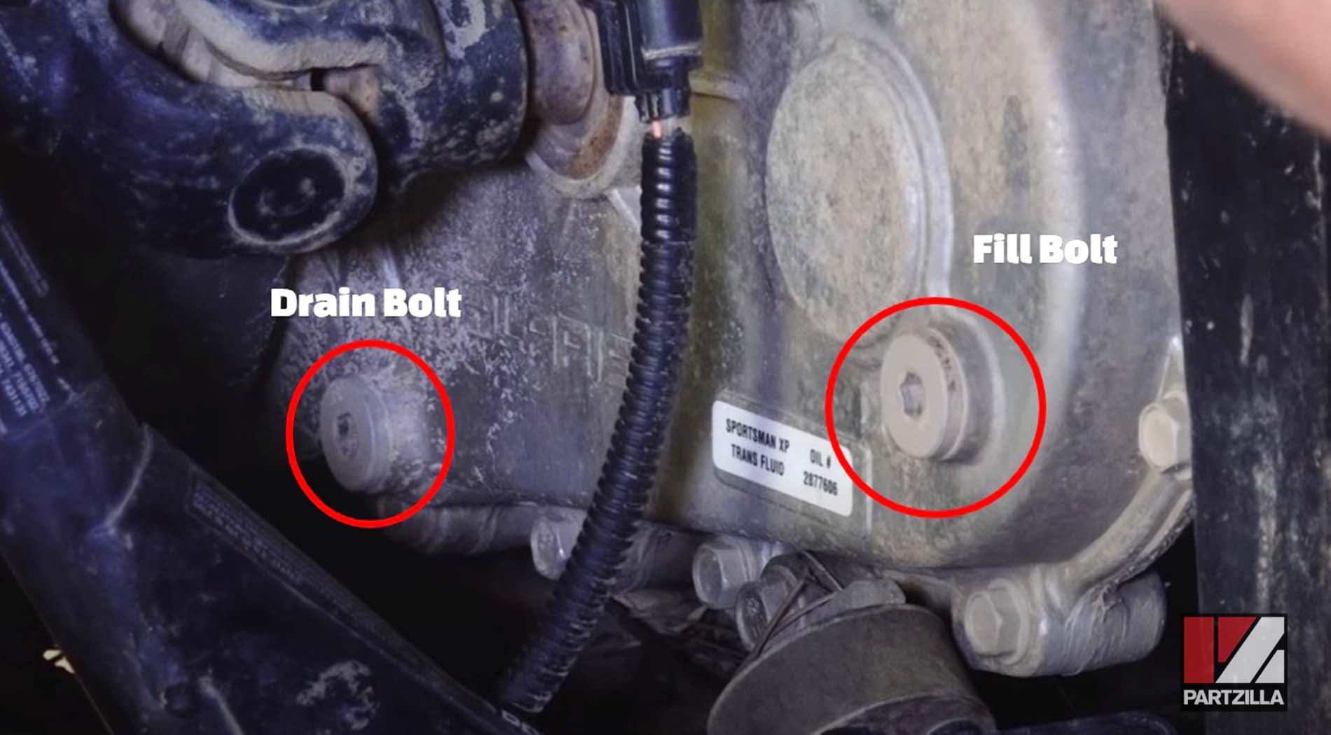 Polaris ATV drive fluids change fill and drain bolts