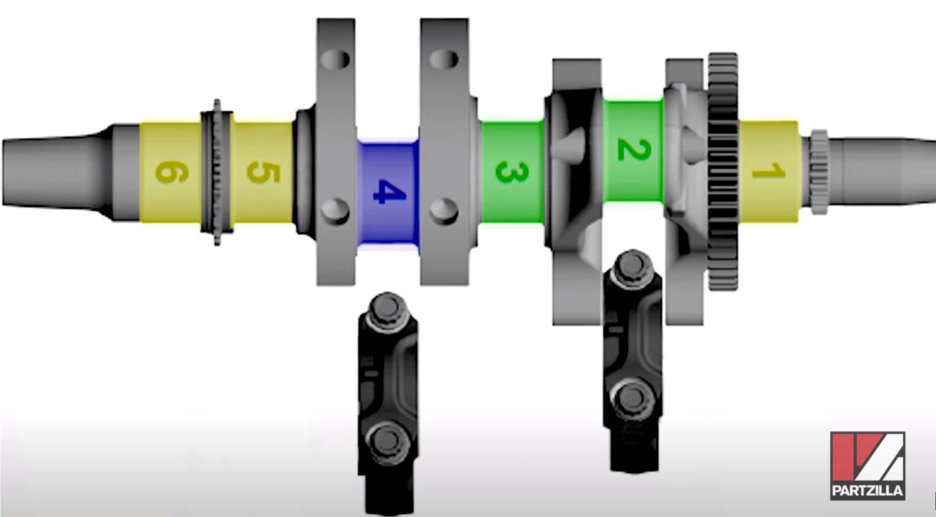 Polaris RZR 900XP crankshaft bearing sizing illustration colors