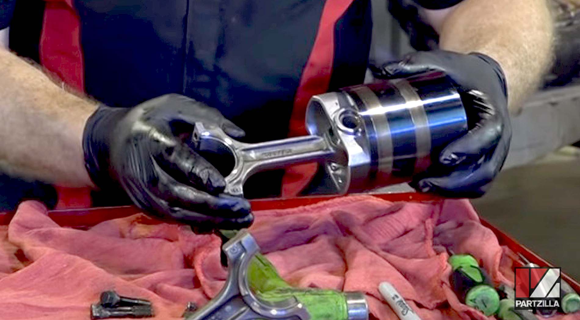 Polaris Sportsman ATV engine rebuild piston ring holder