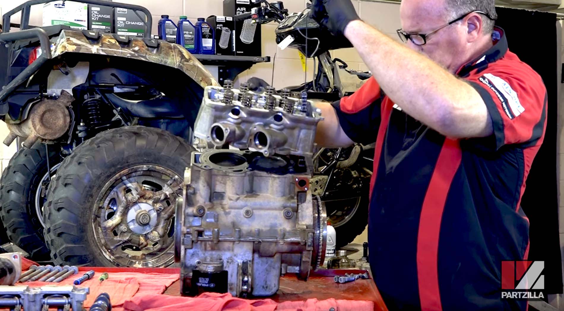 Polaris Sportsman engine rebuild cylinder crankcase