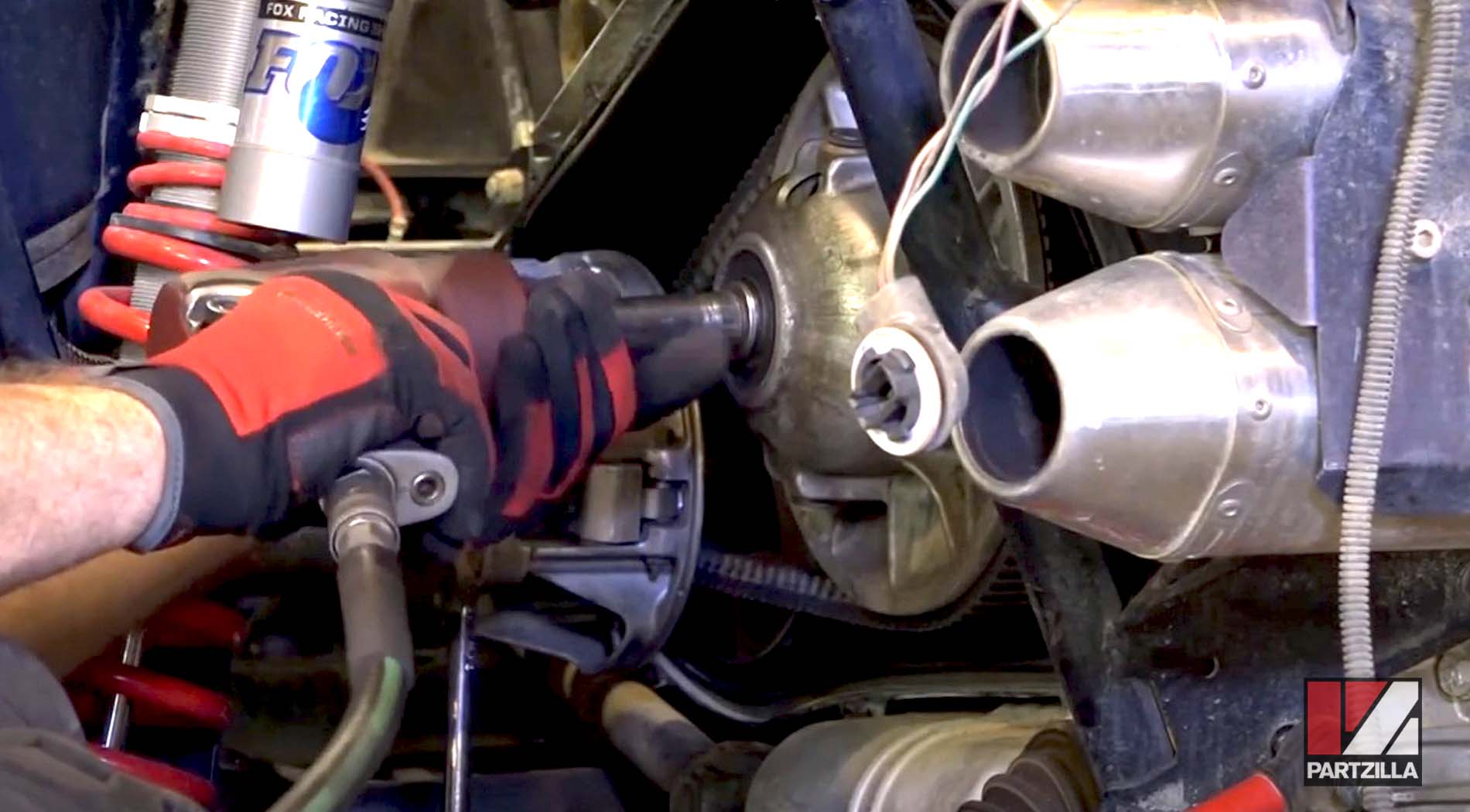 Polaris RZR 900 engine rebuild clutch removal