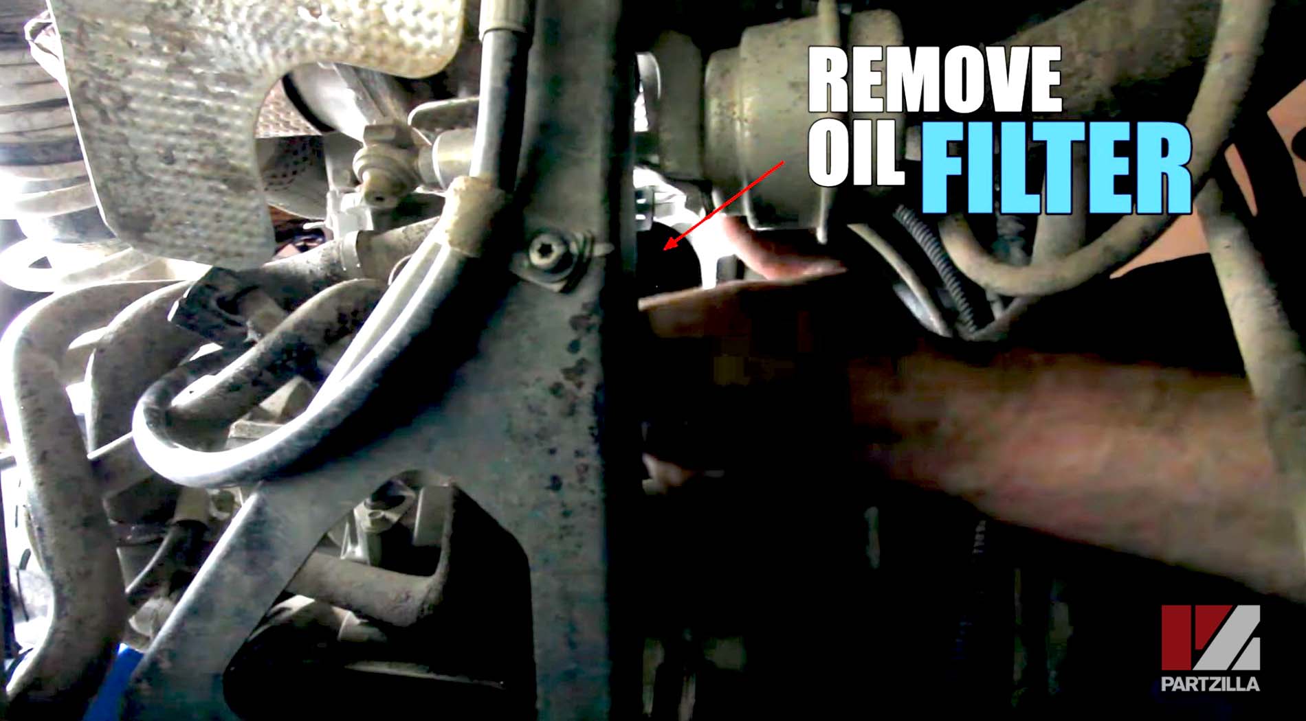 Polaris RZR Turbo oil filter removal