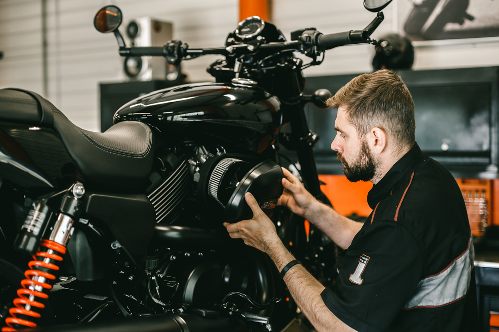 Motorcycle air filter replacement service
